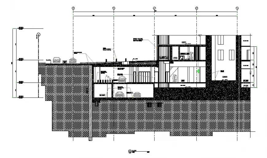 Footing Constructive Section With Column Cad Drawing House Section