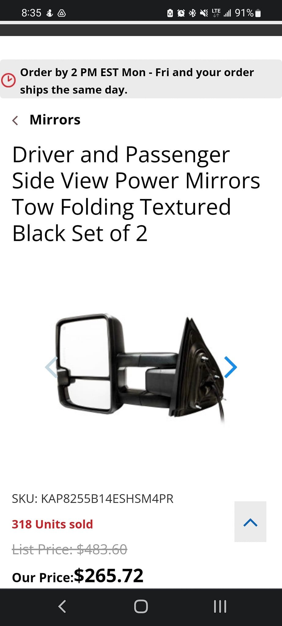 Trail Ridge Towing Mirror Power Heated Signal Textured Black Pair For Dodge Ram Tr00140