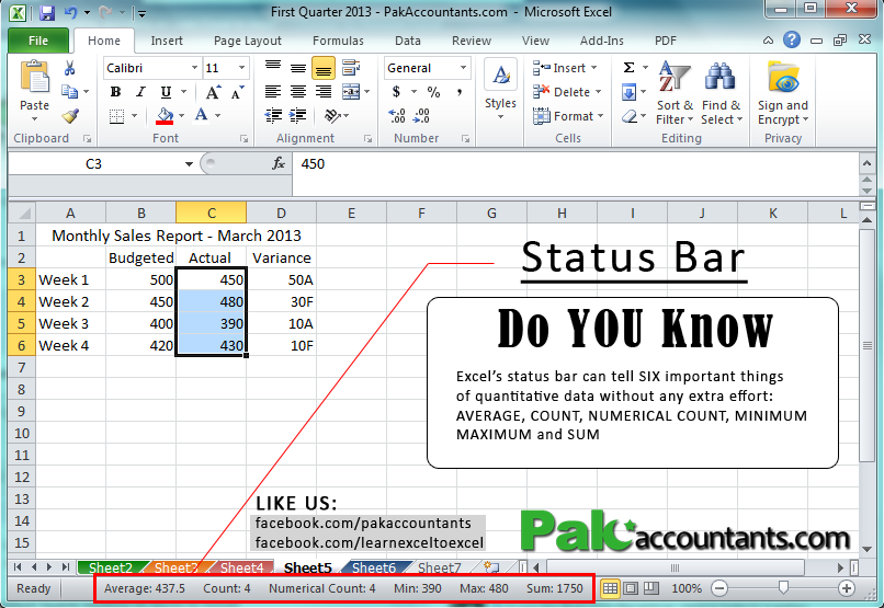 Learn Excel to excel - Excel basics Do you know Status bar is helpful ...