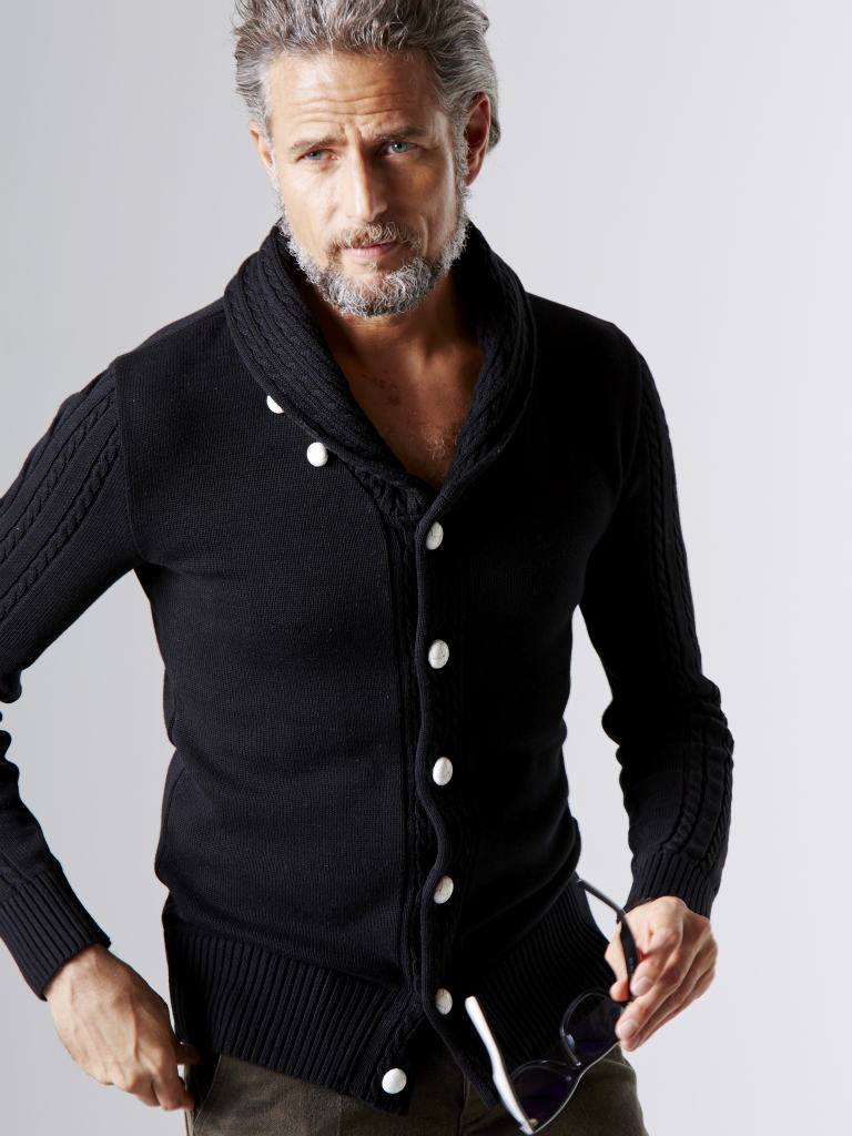 K020 cable shawl cardigan 】 30年以上の紡績の経験を持つイタリア