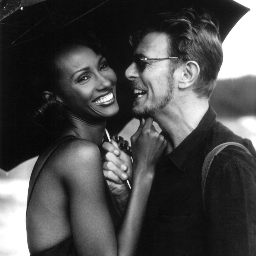 Iman and David Bowie photo by Bruce Weber, 1995
