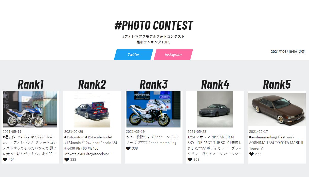 青島文化教材社 公式ページ アオシマ プラモデルフォトコンテスト Facebook