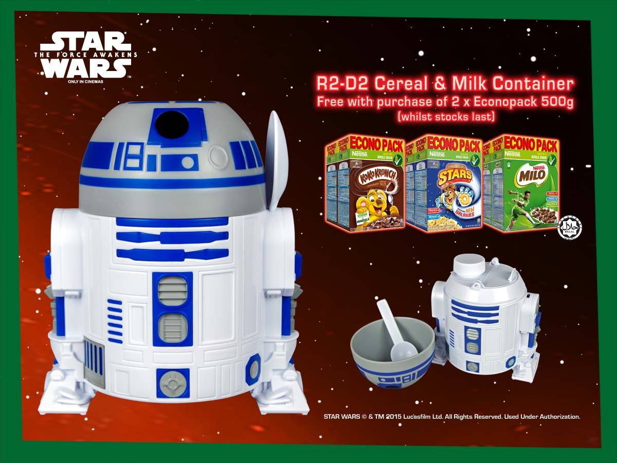 Nestle - R2-D2 Cereal and Milk Container. The Force is strong with 