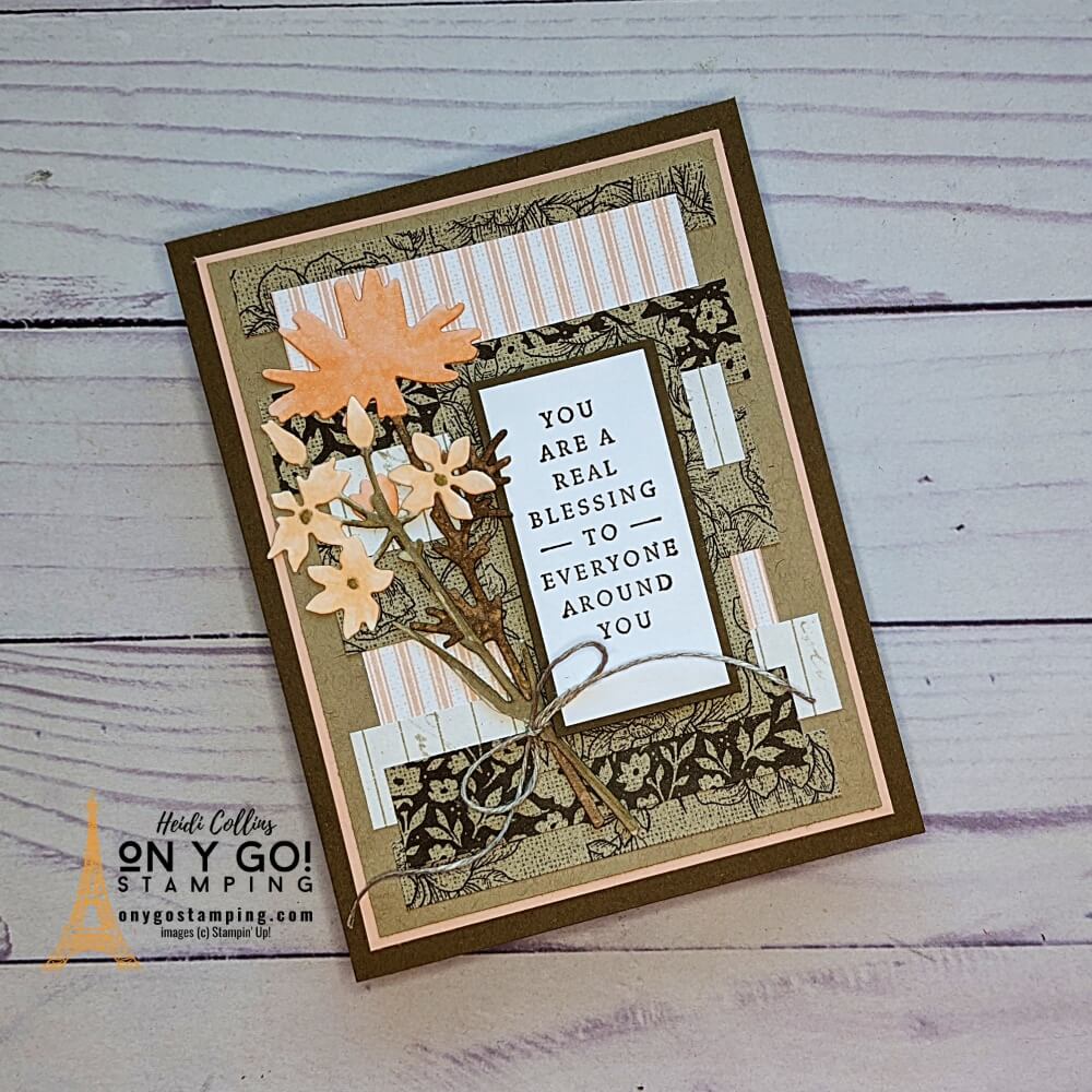 Handmade card using Spellbinders Landscape Rose die with vellum