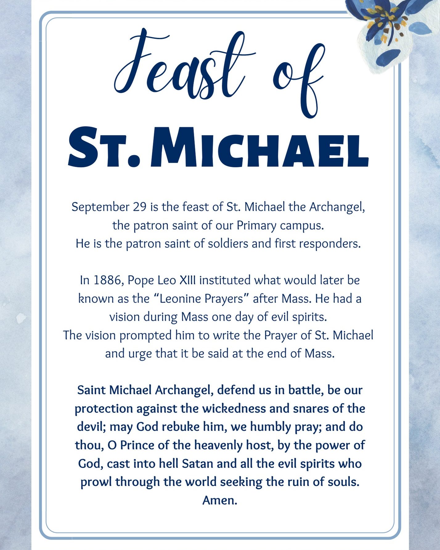 Happy Feast of St.... - Holy Cross Academy - St. Louis
