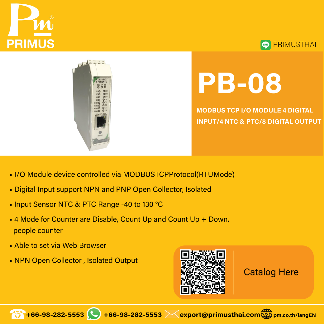 Primus - MODBUS TCP I/O MODULE 4 DIGITAL INPUT/ 4 NTC &... | Facebook