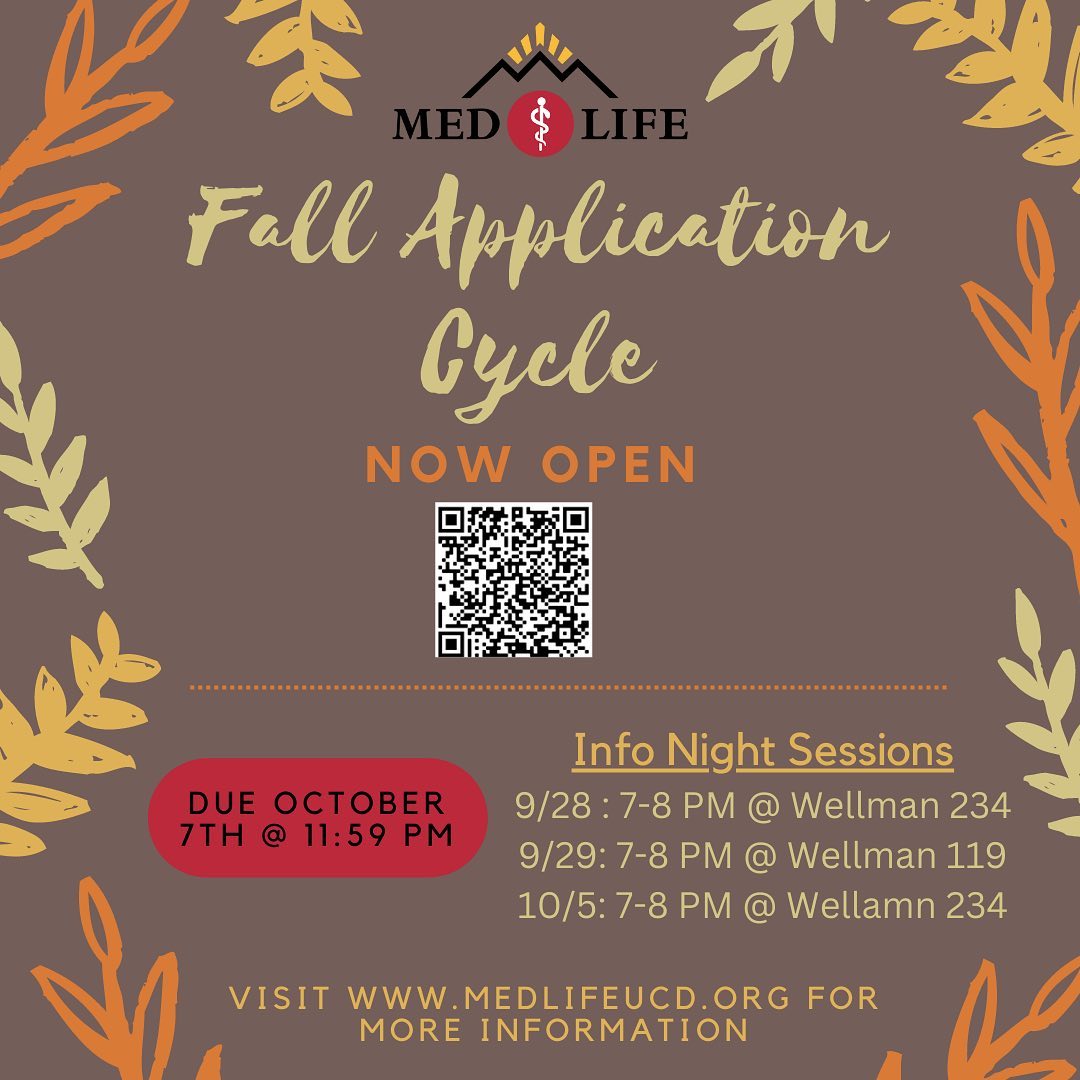 MEDLIFE at UC Davis - Our fall quarter applications are now open!! Scan ...