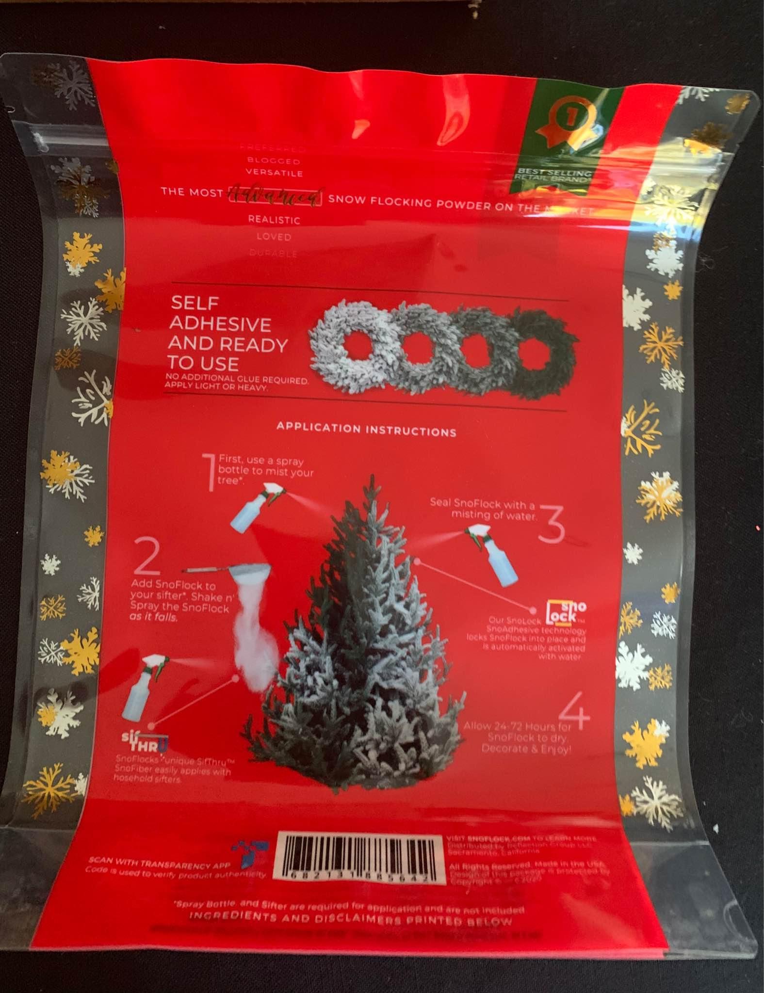 SnoFlock The Original Premium Self-Adhesive 2 Pounds (0.90Kg), Pure ...