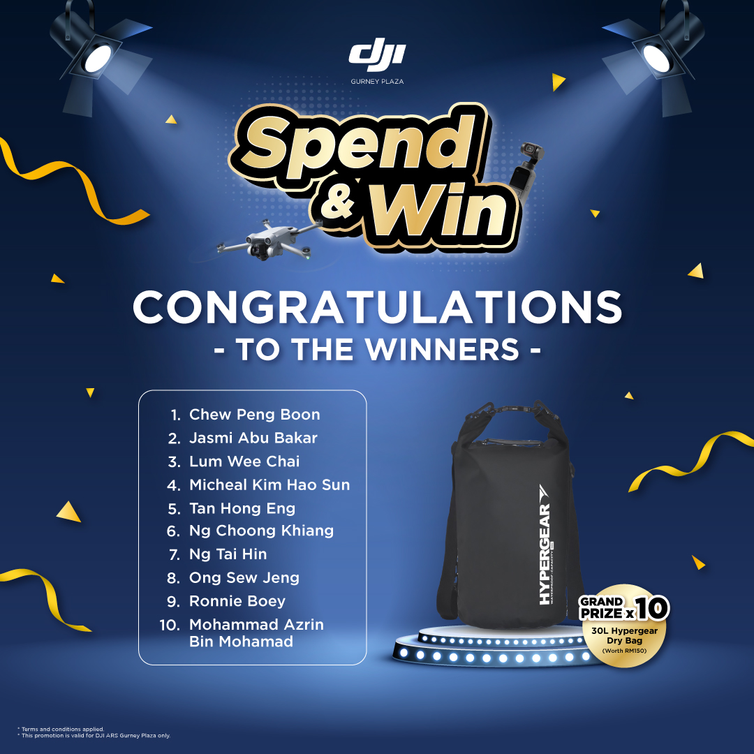 Congratulation to the winners😍😲!!... - DJI Gurney Plaza | Facebook