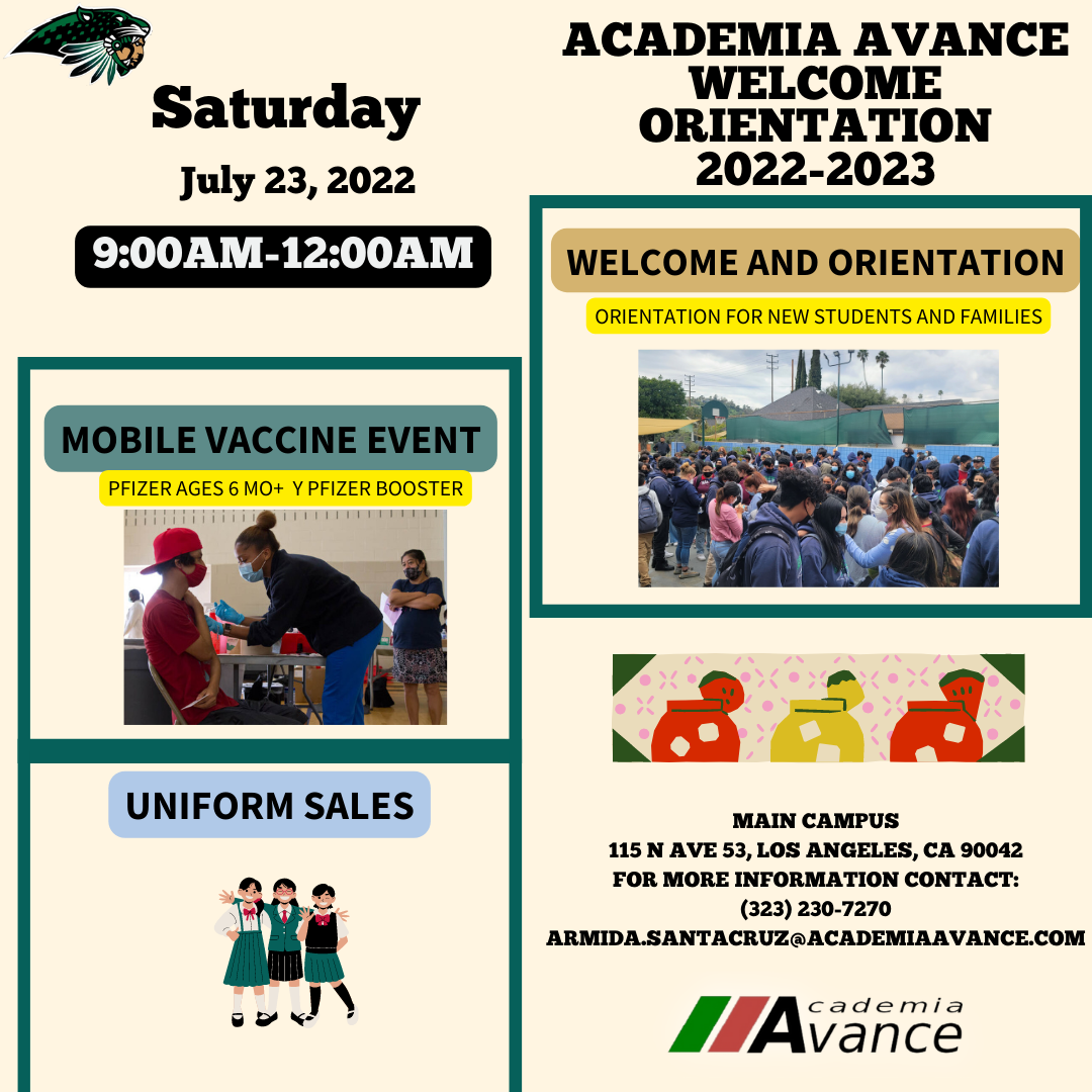 👪 Welcome New Students... - Academia Avance Charter School