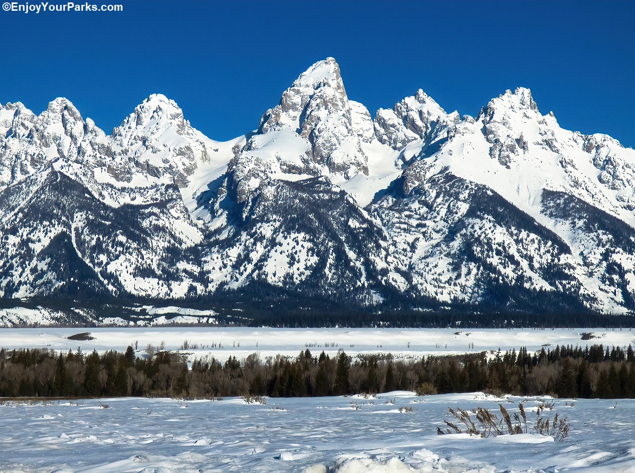 Visit us at www.EnjoyYourParks.com. TETON WINTER SCENE. This is a