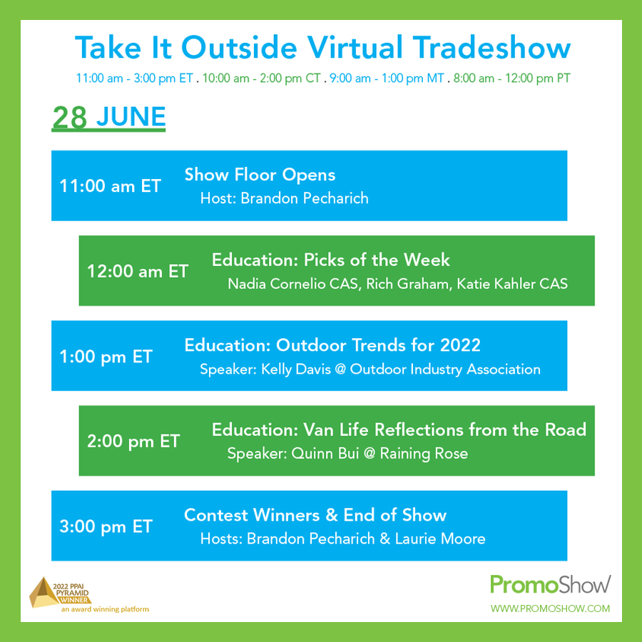 PromoCorner - Register now for the Take it Outside Virtual Tradeshow on ...