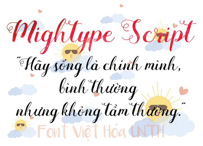 Font - Mightype Script Font Việt hóa, font viết tay cực đẹp, sử dụng ...