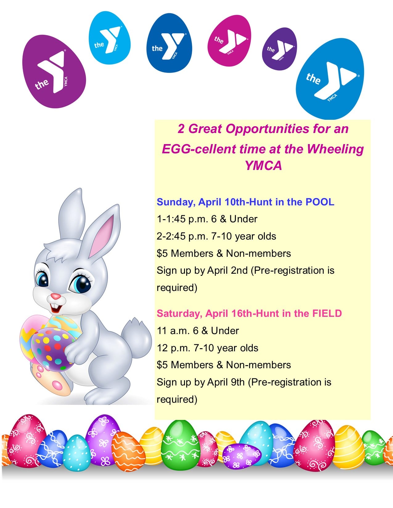 Wheeling YMCA - The pool egg hunt is sold out! Don’t miss...