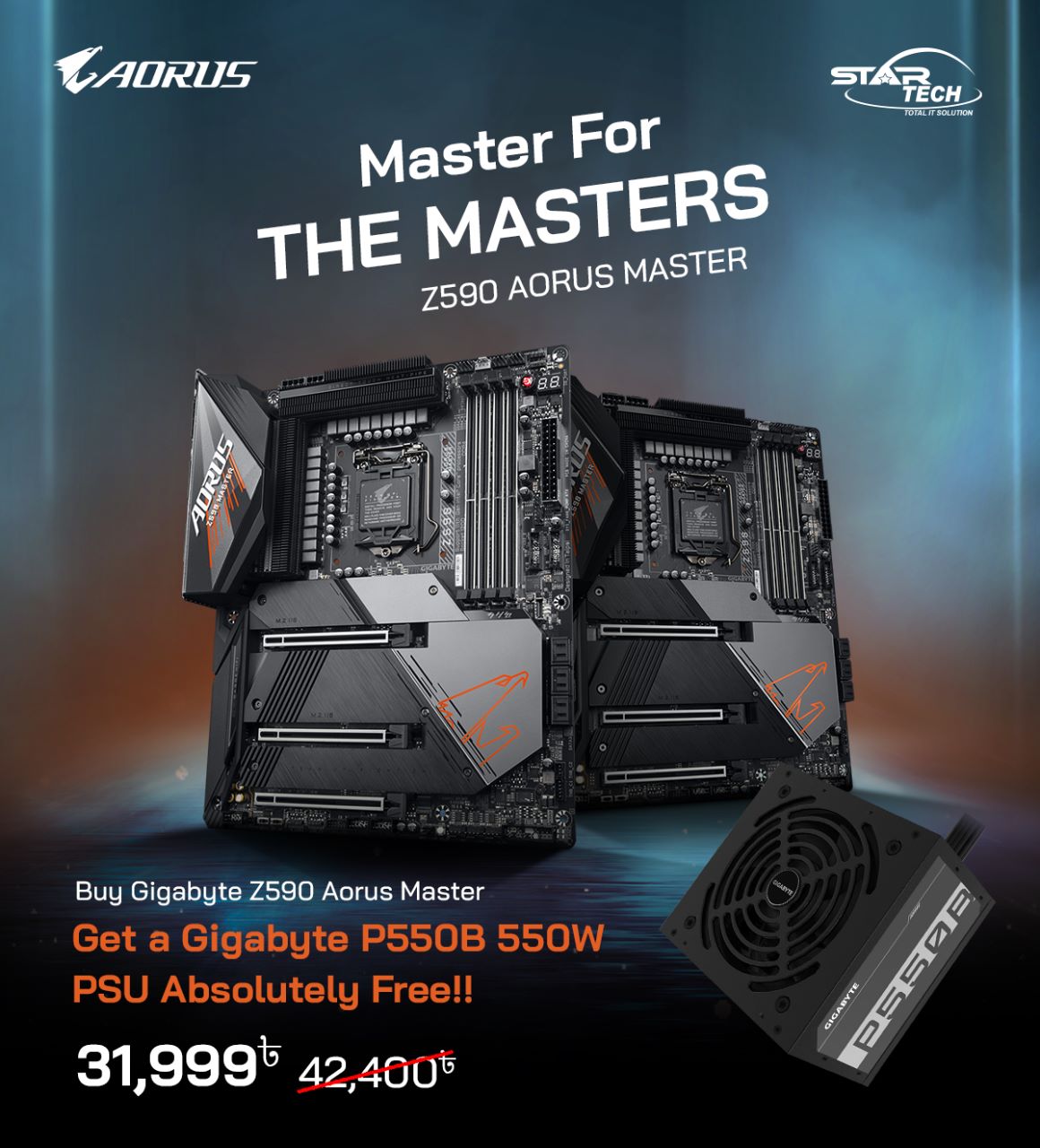 Gigabyte Z590 Aorus Elite motherboard with an Intel Core i9 10900K