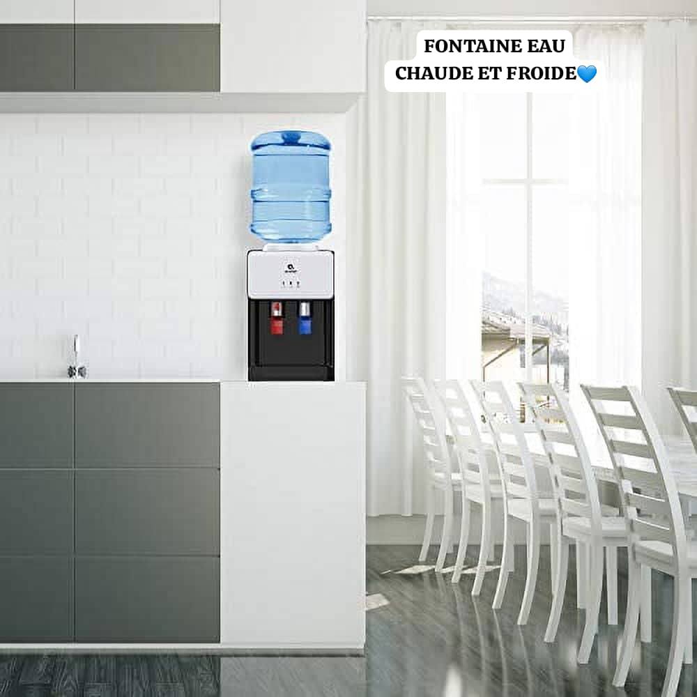 Fontaine Eau Chaude Froide Fontaine Eau Chaude Et Froide HINOPY 550W - Distributeur Eau Électrique Avec Porte Anti-Poussière Chauffe Eau Rapide 550w