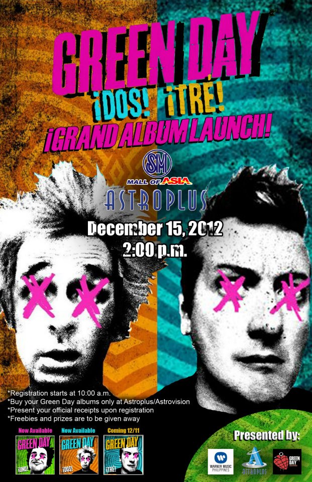 Green Day Philippines - ¡Dos! and ¡Tré! Philippine Album Launch Where ...