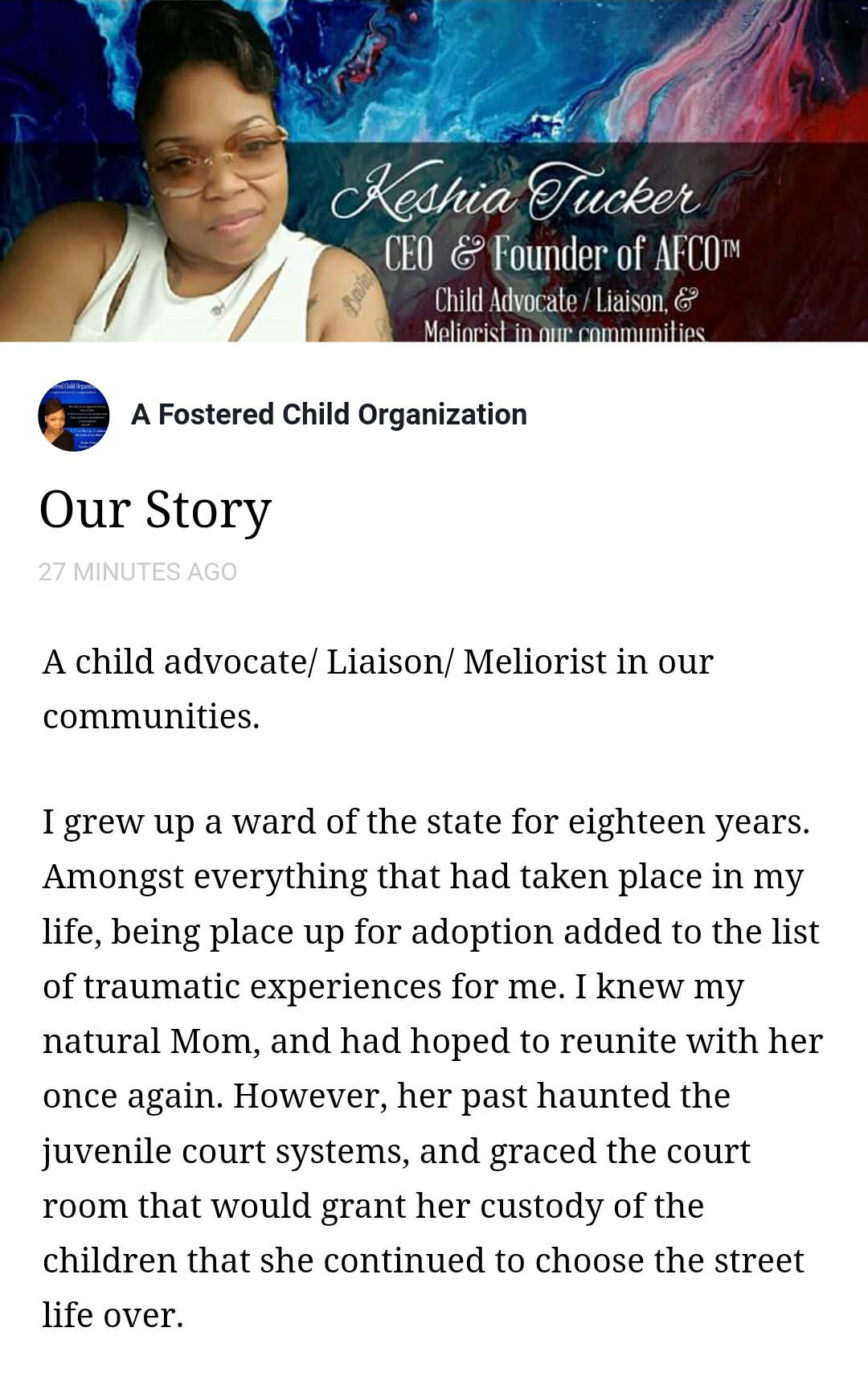 The birth of our 501c3.... - A Fostered Child Organization | Facebook