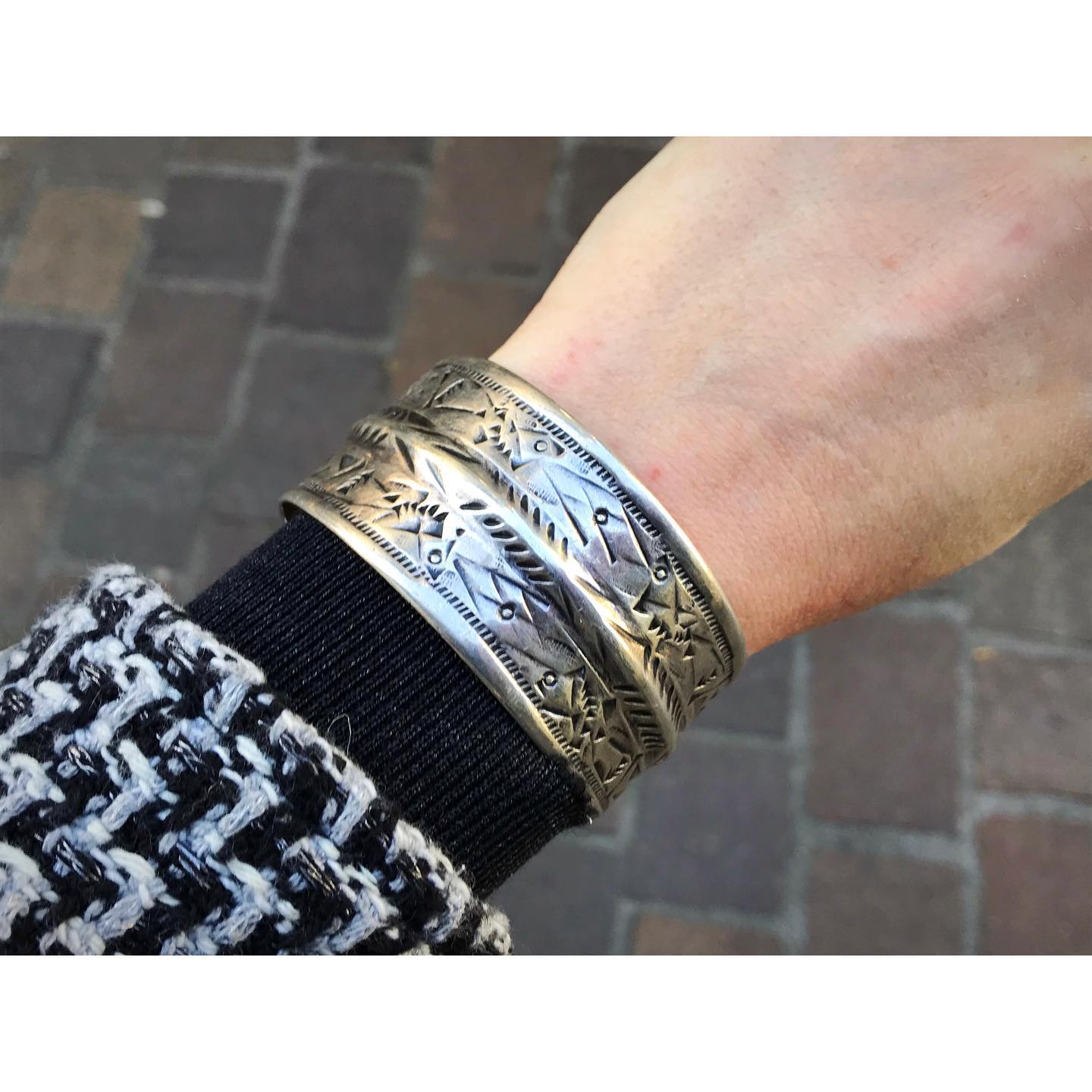 Bracelet Ancien En Argent Massif - Bijou Vintage, Occasion, Pièce Unique