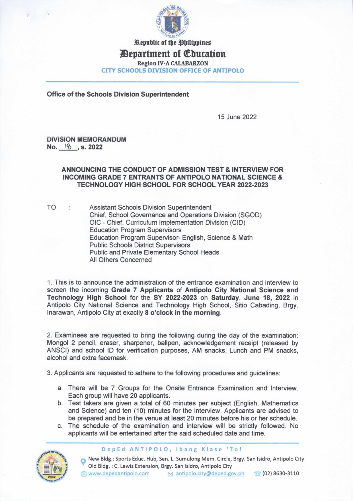 DM-18-ANNOUNCING-THE-CONDUCT-OF-ADMISSION-TEST-INTERVIEW-FOR-INCOMING ...
