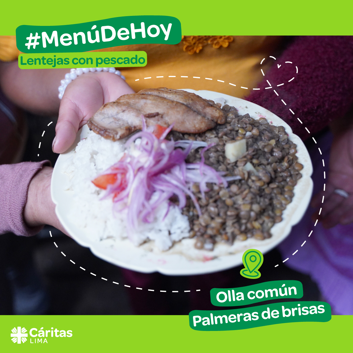 El menú de hoy en la olla común Las palmeras de brisas es un nutritivo ...