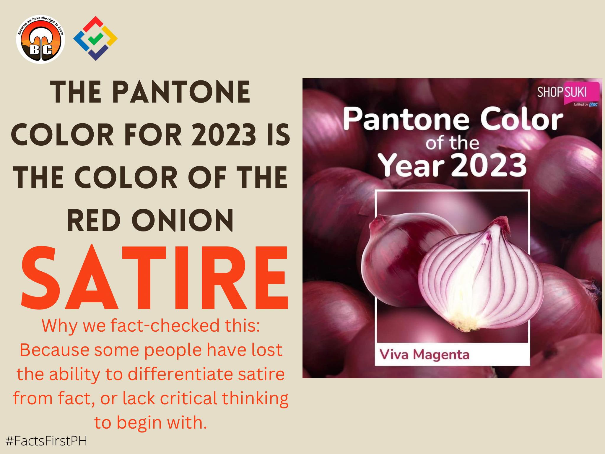 Baguio - Claim: The Pantone color for 2023 is the color of the red ...