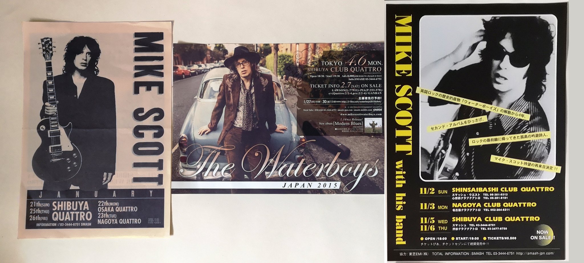 Some Japan Tour flyers from 1996 -1997 and 2015.
