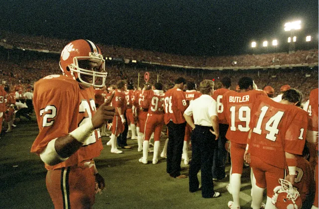 Ghosts - January 1, 1982: Clemson receiver Perry Tuttle (#22) is ...