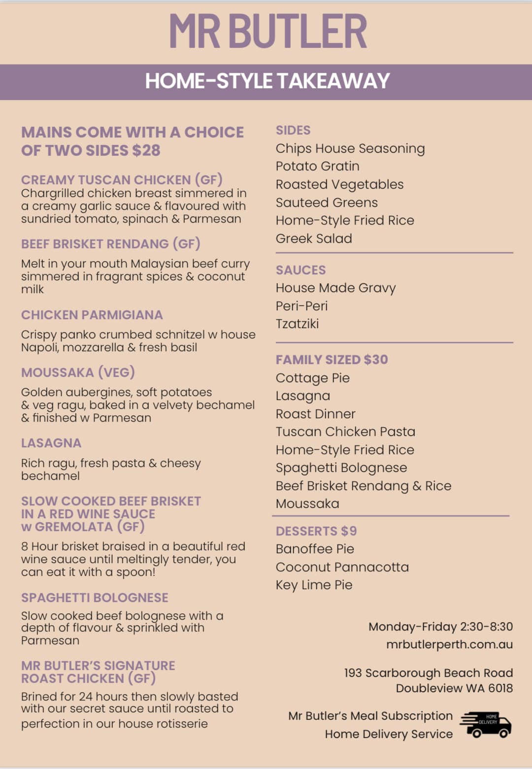 Mr Butler - Homestyle Takeaway