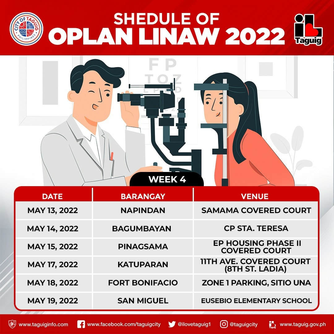 I Love Taguig - Taguigeños, mark the dates! Oplan Linaw 2022 is ...