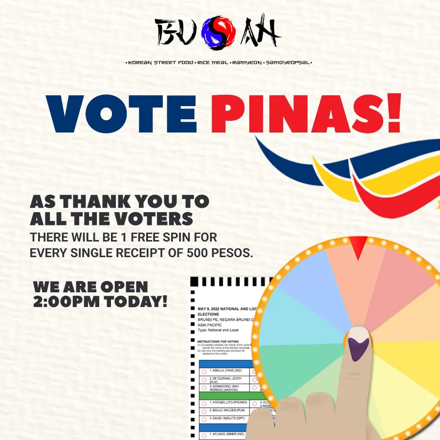 Busan PH - VOTE PINAS! 👆 As a thank you for voting in... | Facebook