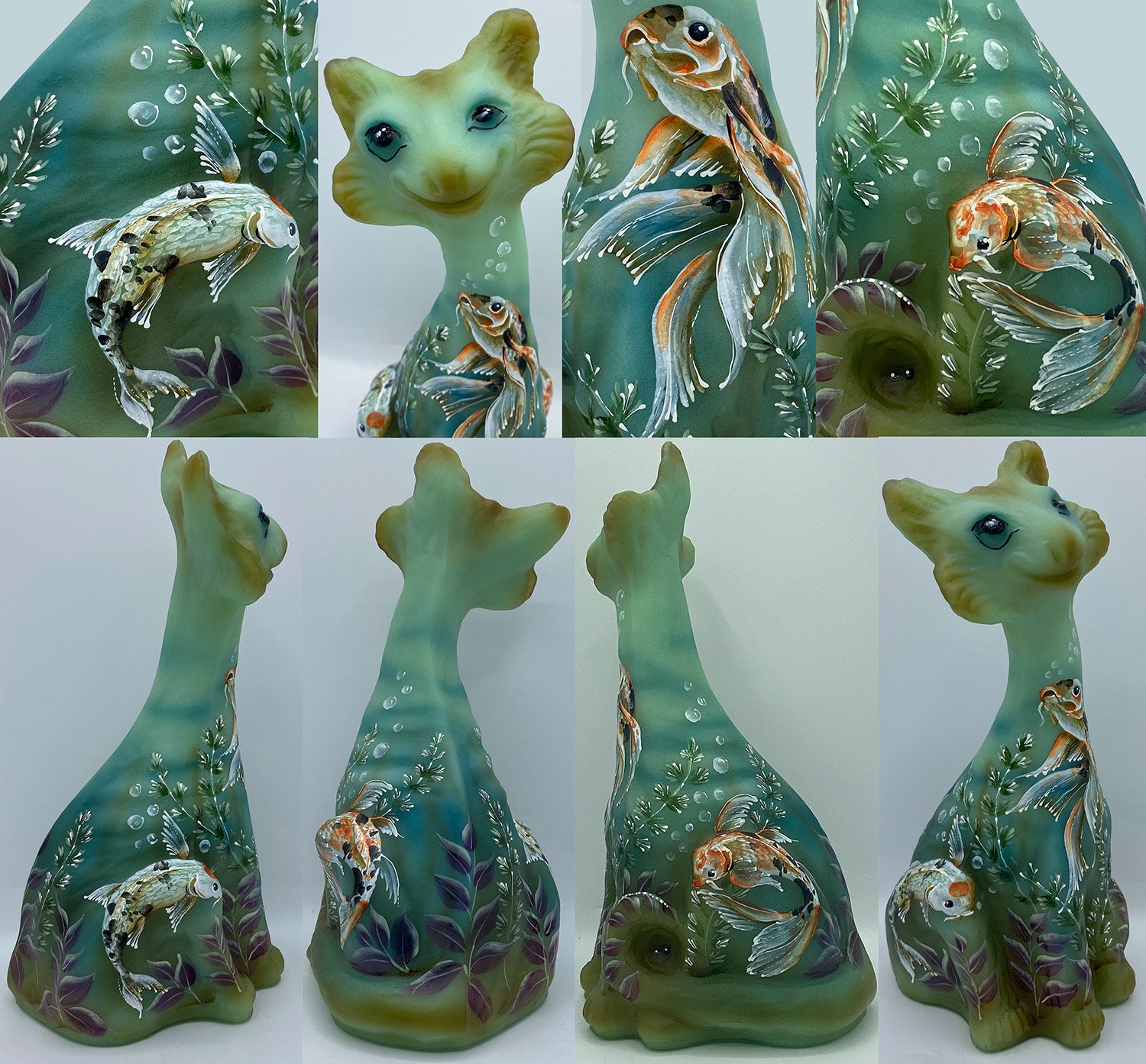 Fenton limited edition alley cat figurine by Mosser Glass