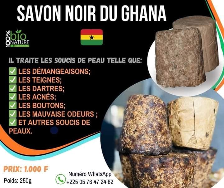 Savon Noir Africain 100% Naturel Du Ghana - 250g - À Base De Beurre De Karité Et Huiles Végétales