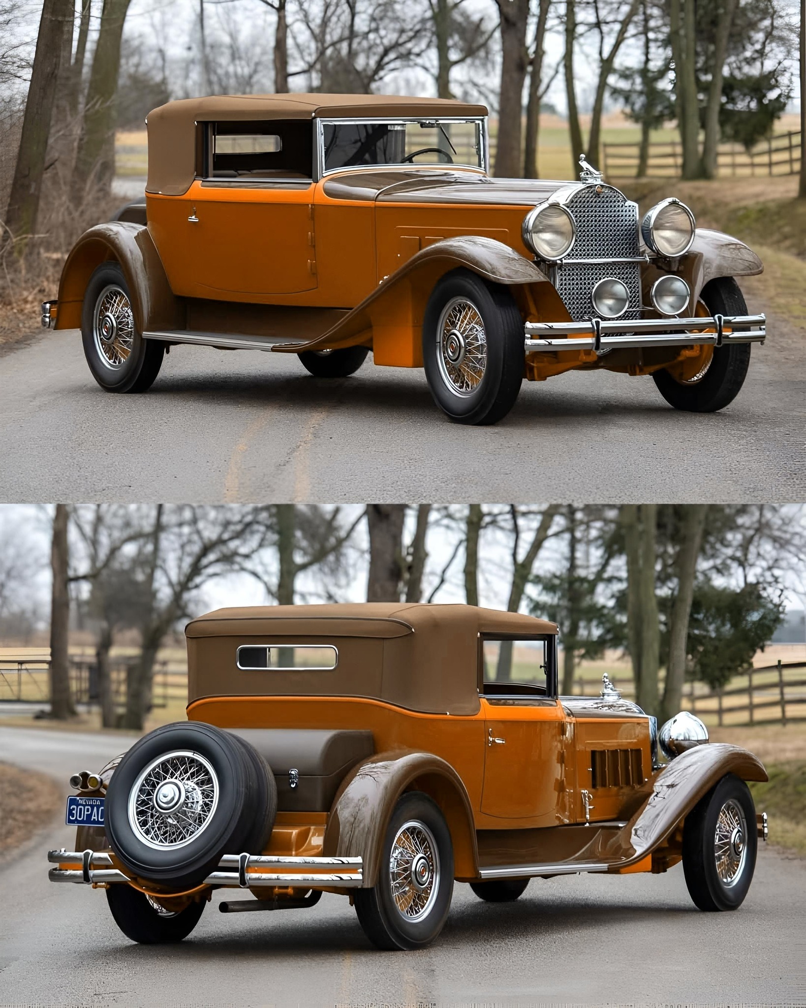仙鶴7 1930 Packard seven-eighths left side view. Inscribed on photo back