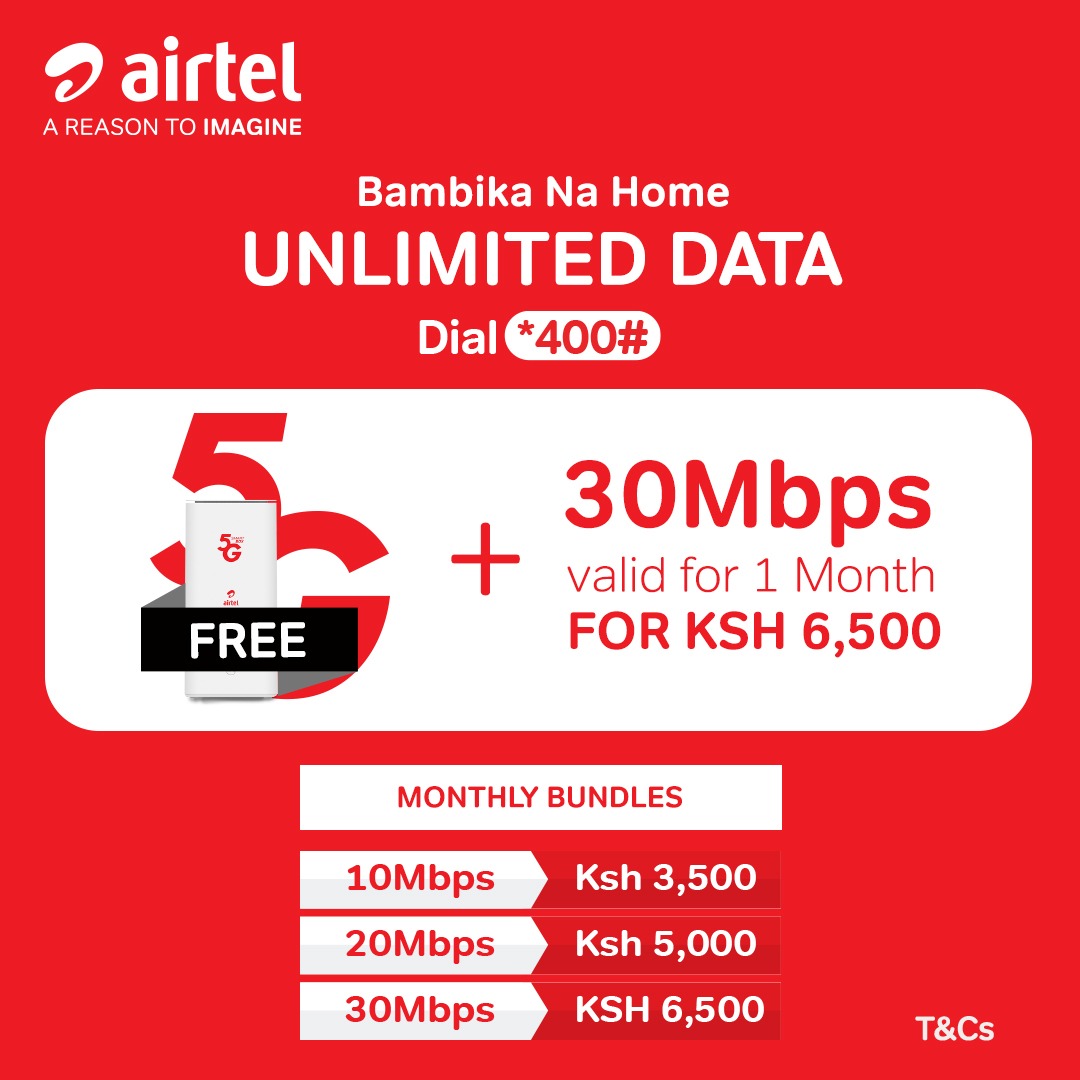 Airtel Kenya - For only 6,500 KES, get a 30Mbps bundle + a... | Facebook