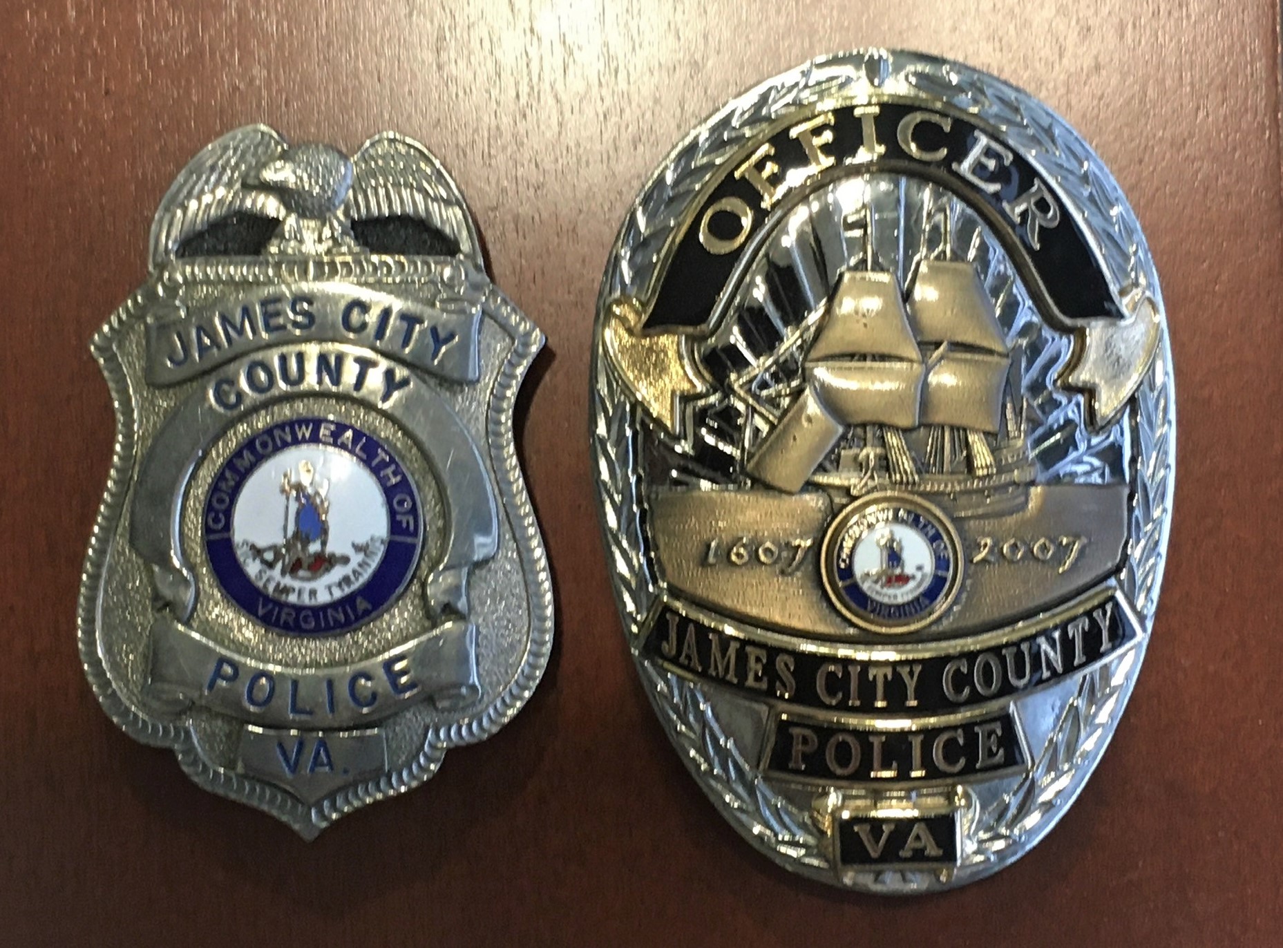 James City County police badge redesign for Jamestown 400th