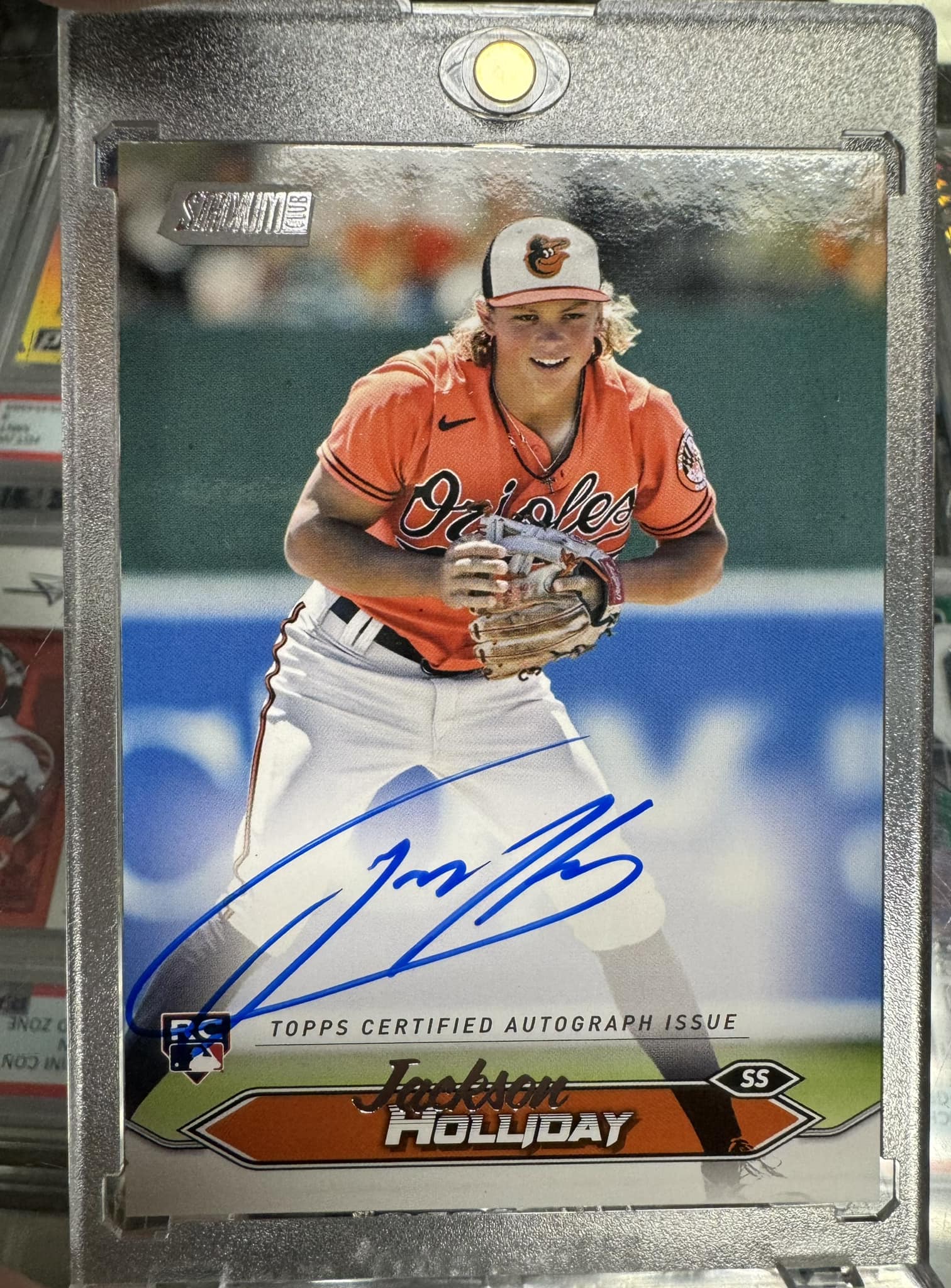 Jackson Holliday Stadium Club rookie autograph pull