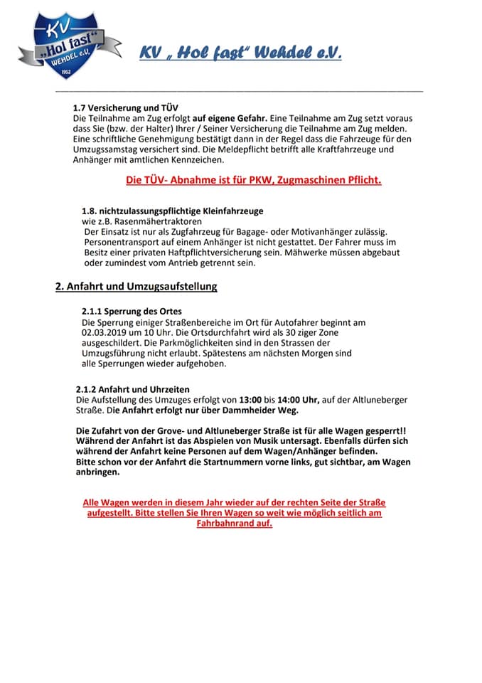 Achtung Hier Ist Das Merkblatt Fur Die Karnevalverein