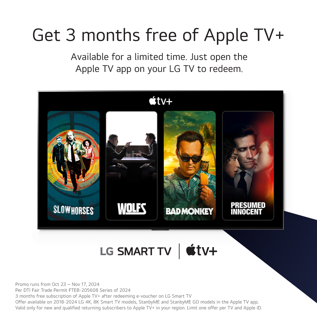 LG - Redeem a complimentary 3-month free trial of Apple TV+ with your ...