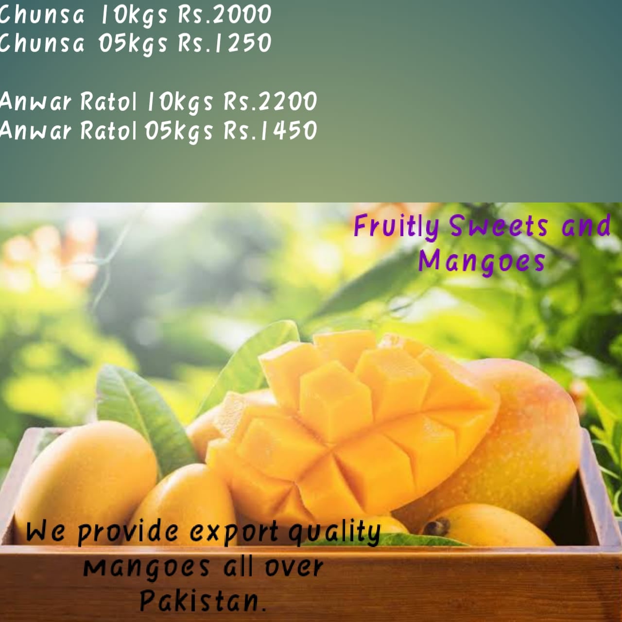 Fruitly Sweets and Mangoes - Multani White Chunsa 10kg Rs.2000 Multani ...