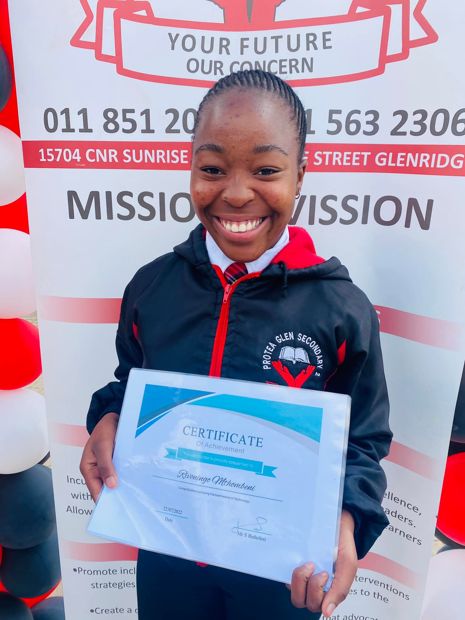 Congratulations to our very... - Protea Glen Secondary 2
