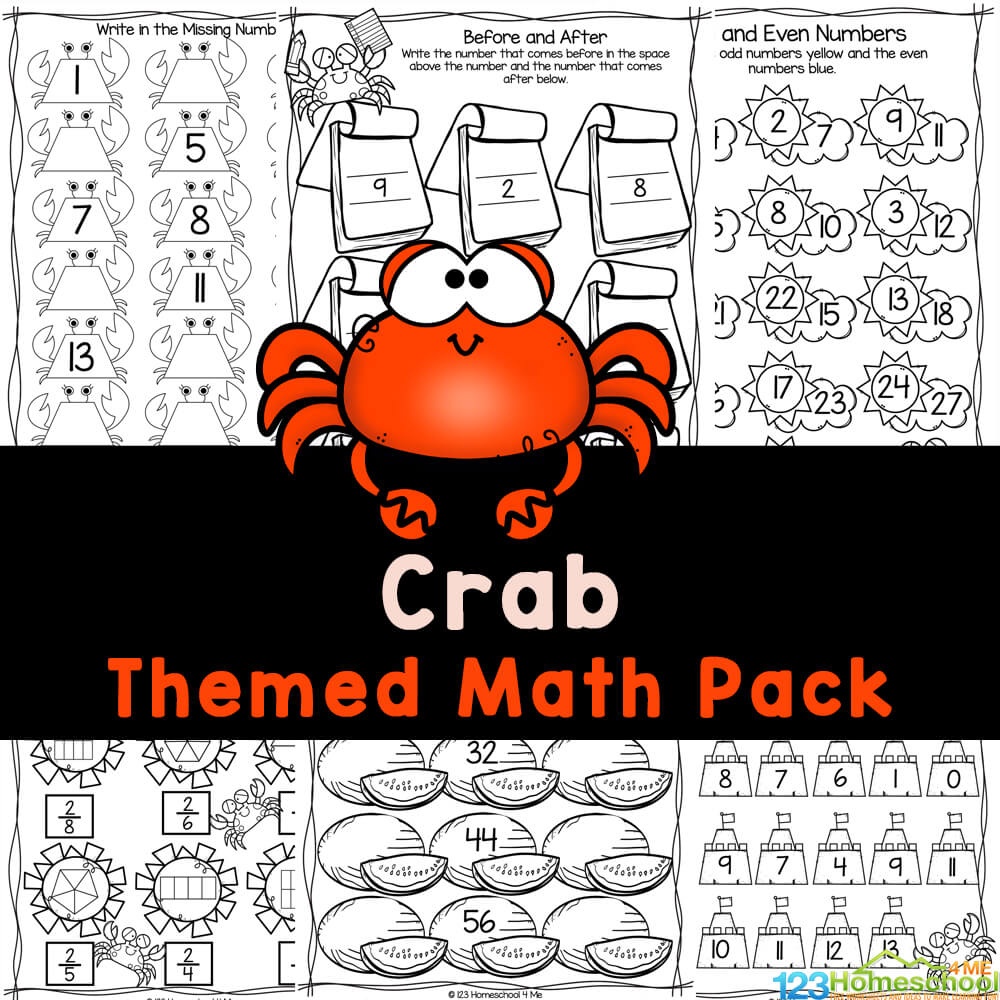 FREE Crab Math Worksheets for... - 123 Homeschool 4 Me | Facebook