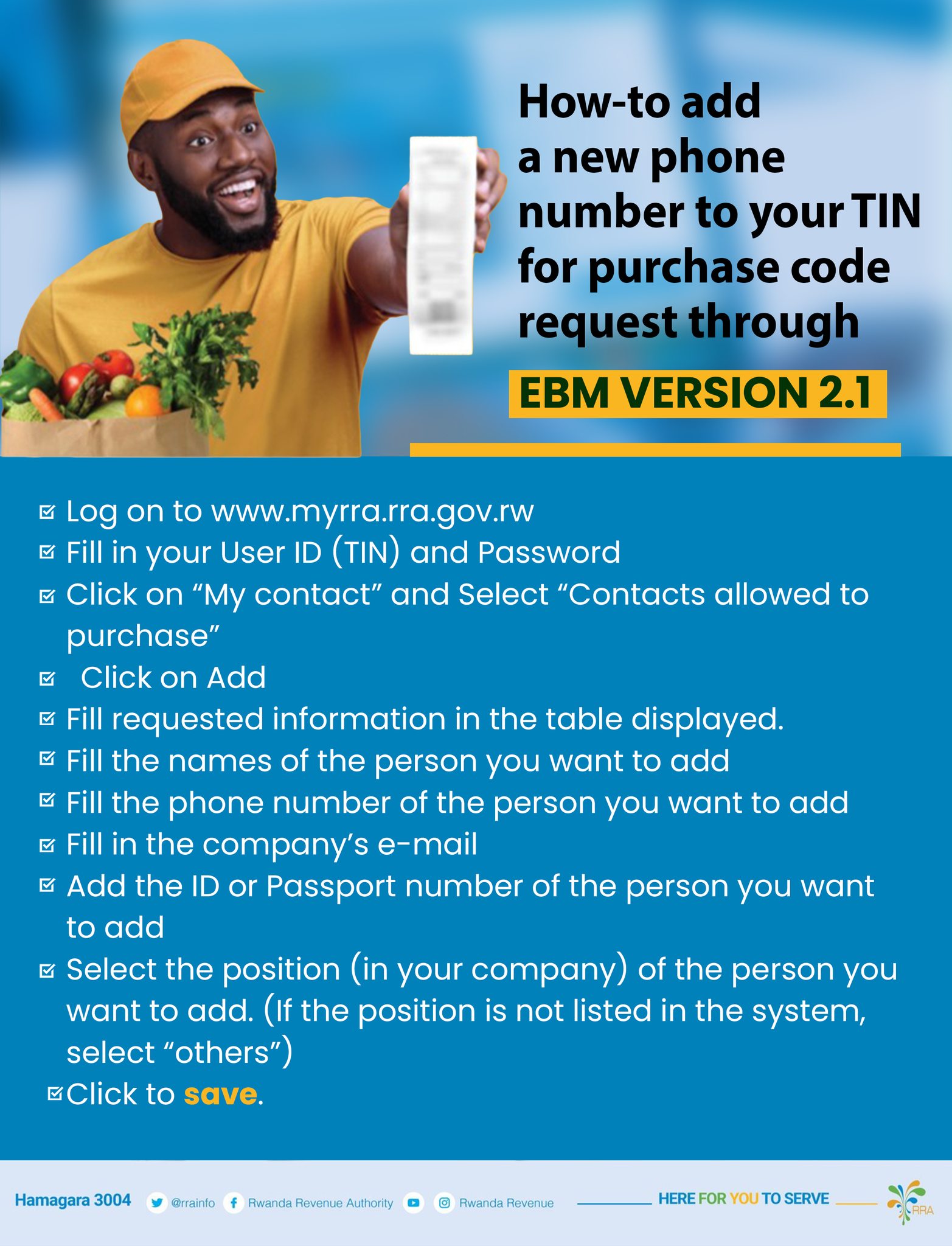 Wondering how you can add a new... - Rwanda Revenue Authority | Facebook
