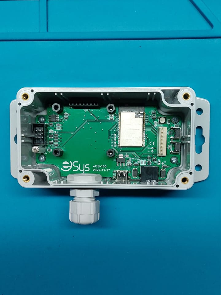 ESP32 based HAN P1 smartmetering gateway top viel in opened