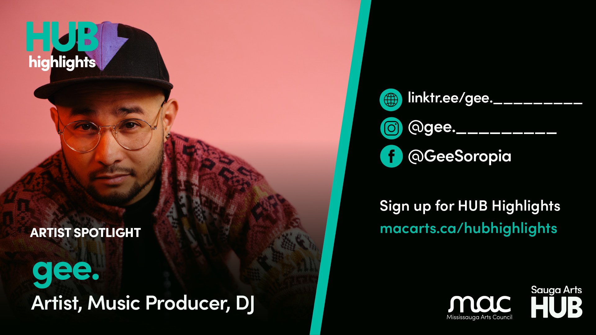 Sauga - This week, our HUB Highlights Artist Spotlight is Gee! Gee ...