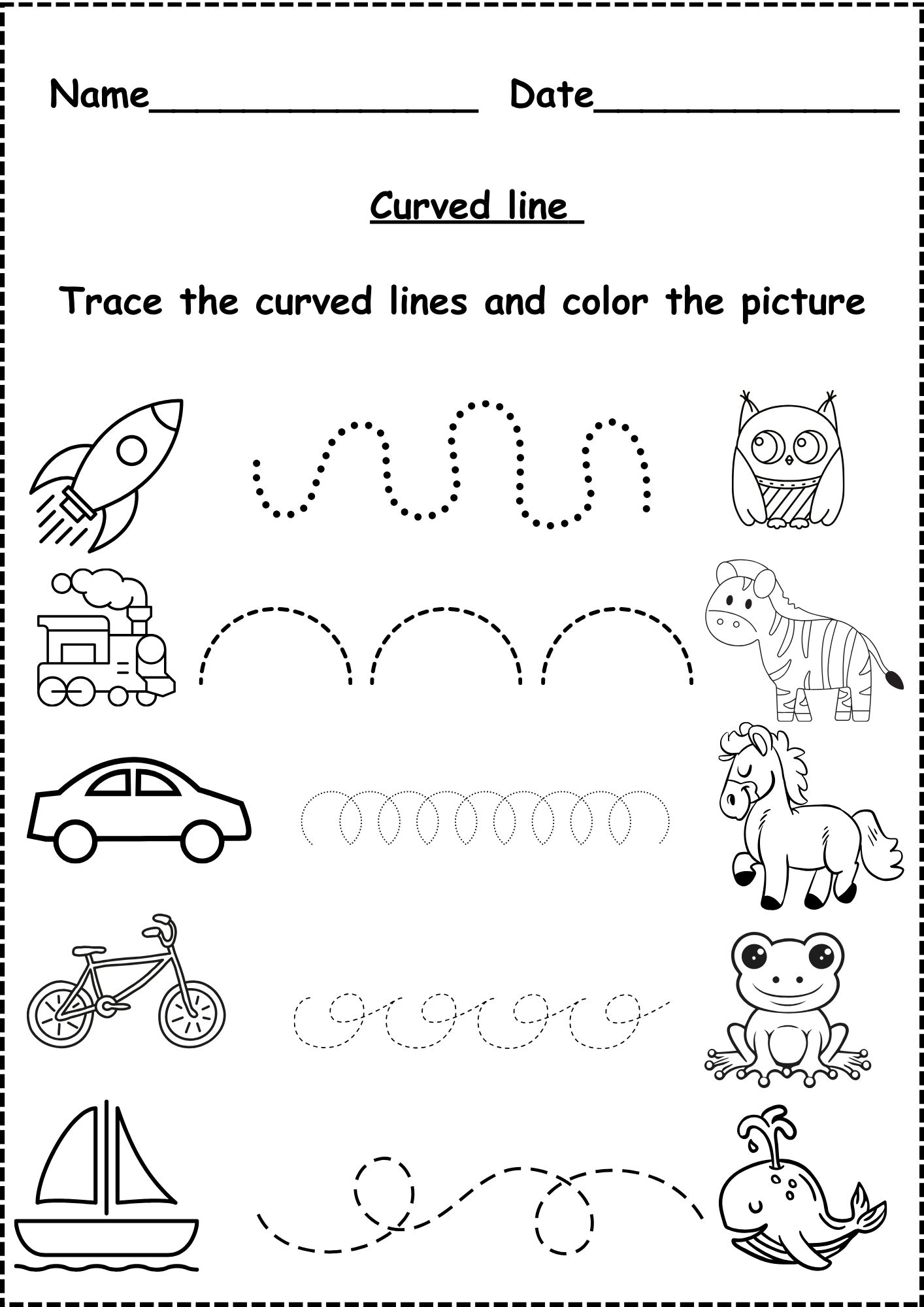 KINDERGARTEN WORKSHEETS & RESOURCES👨‍👩‍👧‍👧 | Tracing Lines [ Part 2 ]😍 ...
