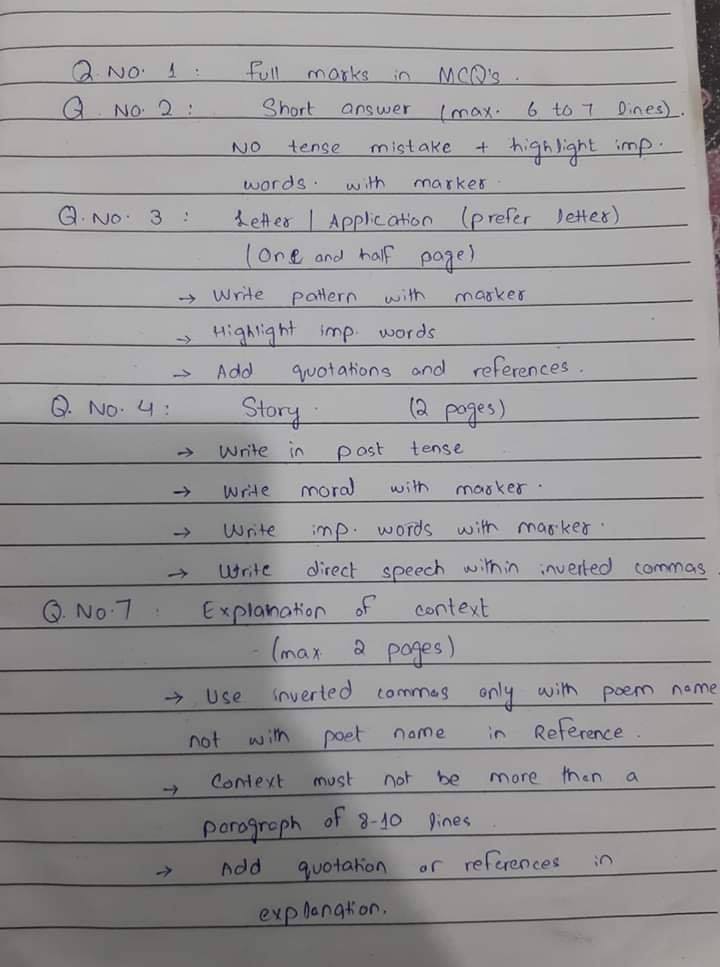 FSC + Entry Test Notes - Tips to score 90+ marks in English Note: This ...