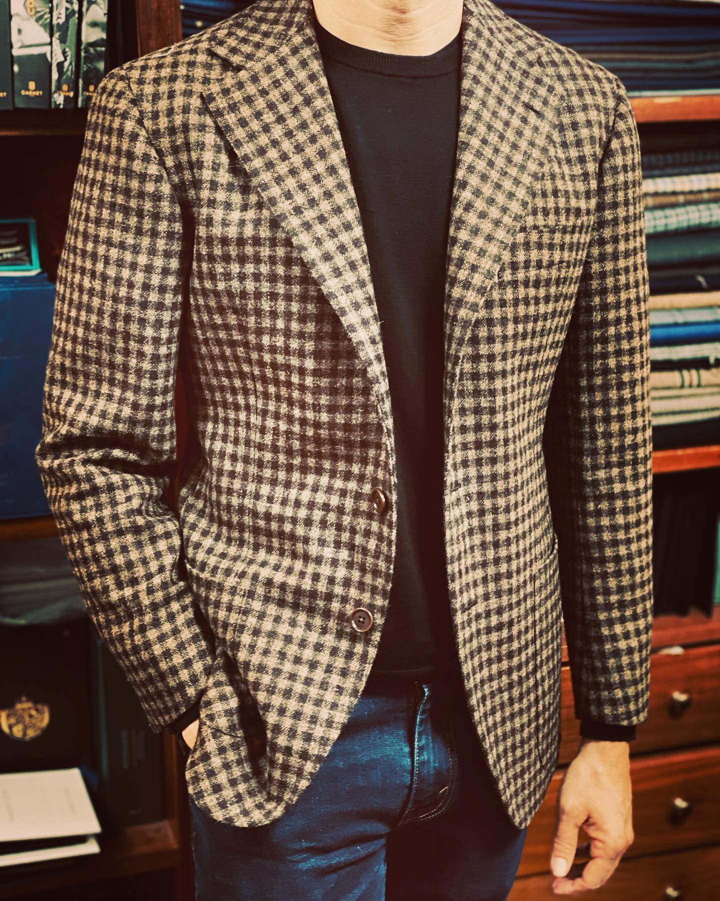 Costume Sur Mesure Sartoria G. Solito - Couleur Marron, Taille L, Deux-pièces En Laine, Occasion Très Bon état