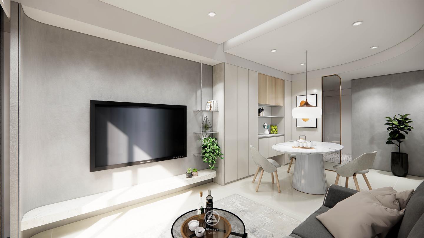 歐威室內設計 - 客廳設計 Living Room 弧度造型的天花板，豐富了客廳空間的視覺效果... | Facebook