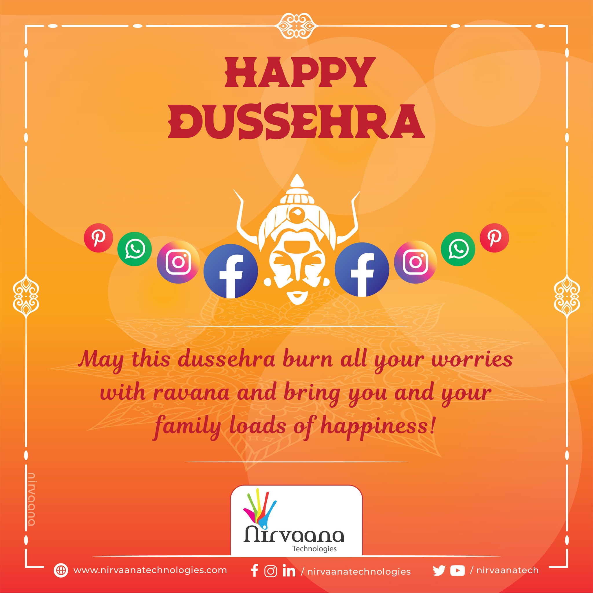 Nirvaana Technologies - May this Dussehra burn all your worries with ...